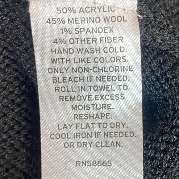 Nordstrom Merino Wool Blend Super Soft V-Neck Sweater Vest L Black #233J - Picture 6 of 6